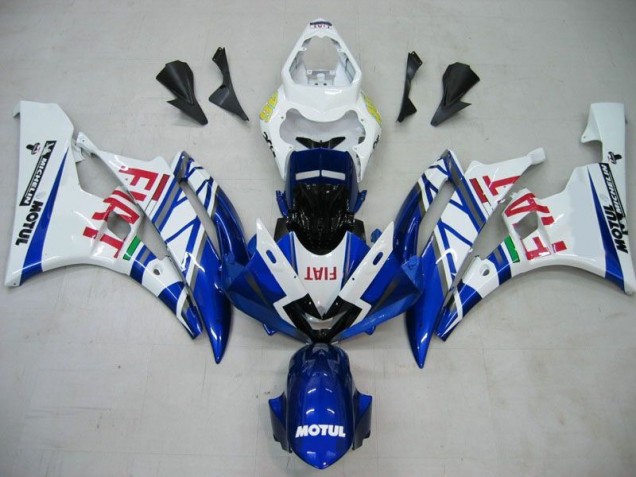 2006-2007 Blue White Motul Red Fiat Yamaha YZF R6 Motorcycle Fairings Kits for Sale