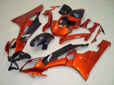 2006-2007 Orange Matte Black Yamaha YZF R6 Motorcycle Fairing Kits for Sale