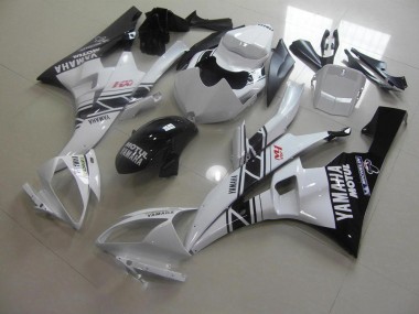 2006-2007 Black White Yamaha YZF R6 Motorcycle Fairing Kits for Sale