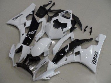 2006-2007 White and Black Yamaha YZF R6 Replacement Motorcycle Fairings for Sale