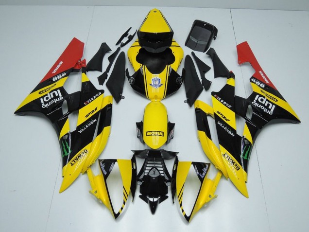 2006-2007 Yellow Black Monster Yamaha YZF R6 Motorcycle Bodywork for Sale