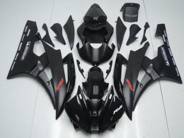 2006-2007 Matte Black and Glossy Black Yamaha YZF R6 Motorbike Fairing Kits for Sale