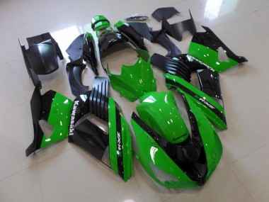 2006-2011 Green and Black Kawasaki ZX14R ZZR1400 Bike Fairing Kit for Sale