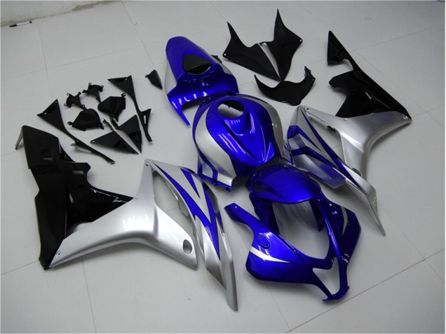 2007-2008 Blue Silver Black Honda CBR600RR Replacement Motorcycle Fairings for Sale