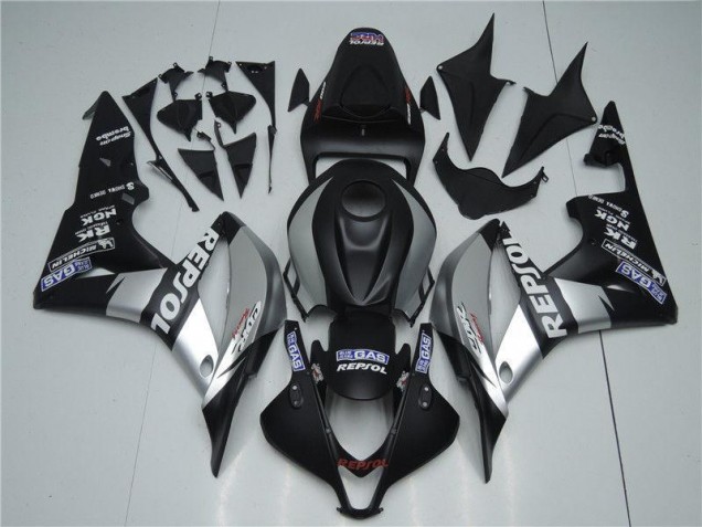 2007-2008 Silver Repsol Black Honda CBR600RR Bike Fairings for Sale