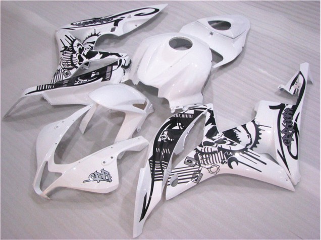 2007-2008 Black White Honda CBR600RR Replacement Motorcycle Fairings for Sale