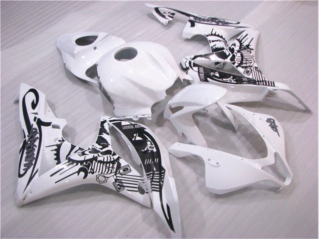 2007-2008 Black White Honda CBR600RR Replacement Motorcycle Fairings for Sale