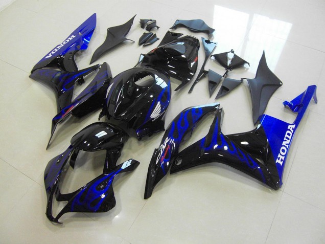 2007-2008 Black Blue Flame Honda CBR600RR Motorbike Fairings for Sale