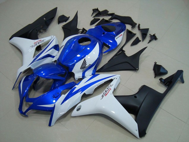 2007-2008 Blue White Matte Black Honda CBR600RR Motorcycle Replacement Fairings for Sale