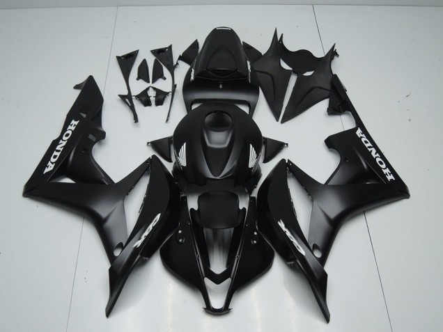 2007-2008 Matte Black with White Sticker Honda CBR600RR Motorcycle Fairings Kit for Sale