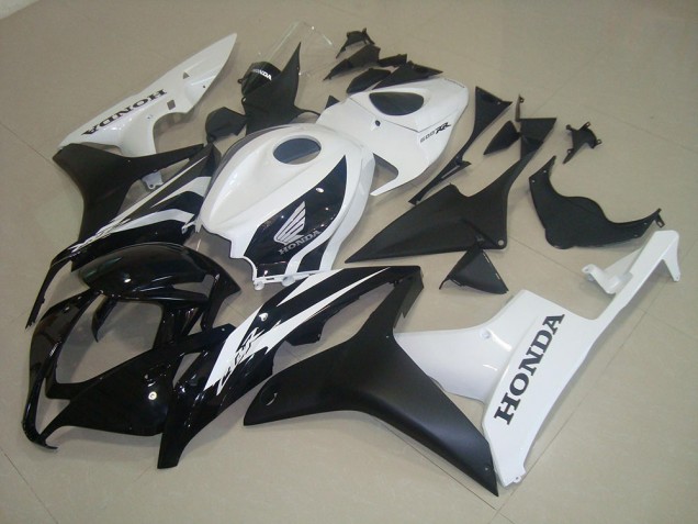 2007-2008 Matte Black White Honda CBR600RR Bike Fairing Kit for Sale