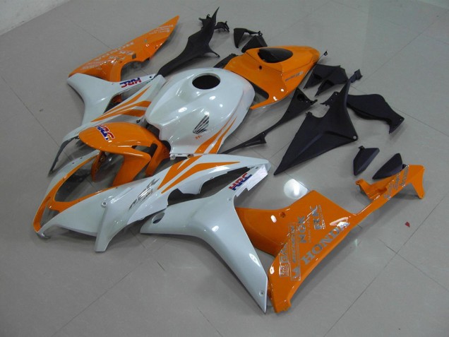 2007-2008 Pearl White Orange Honda CBR600RR Motorcylce Fairings for Sale