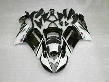 2007-2008 Black White Kawasaki ZX6R Bike Fairings for Sale