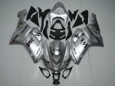 2007-2008 Silver West Kawasaki ZX6R Replacement Fairings for Sale