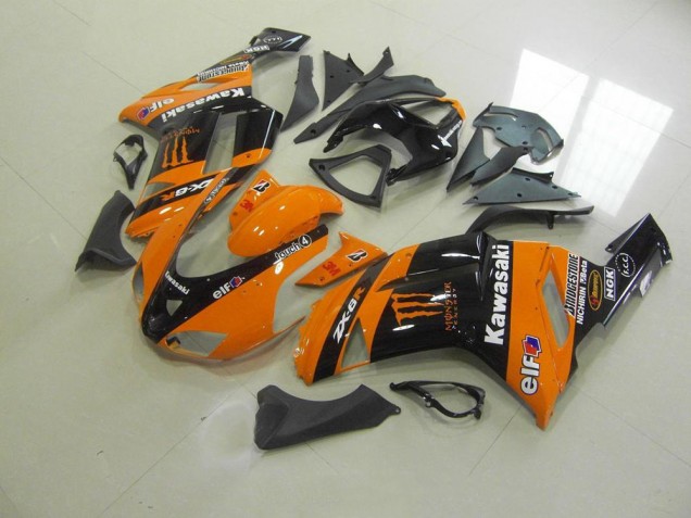 2007-2008 Orange Monster Kawasaki ZX6R Motor Fairings for Sale