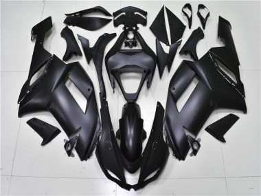 2007-2008 Matte Black Kawasaki ZX6R Bike Fairing Kit for Sale