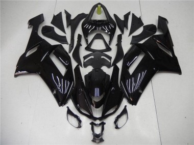 2007-2008 Glossy Black Kawasaki ZX6R Motorcycle Bodywork for Sale