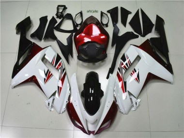 2007-2008 White Black Red Kawasaki ZX6R Motorbike Fairings for Sale