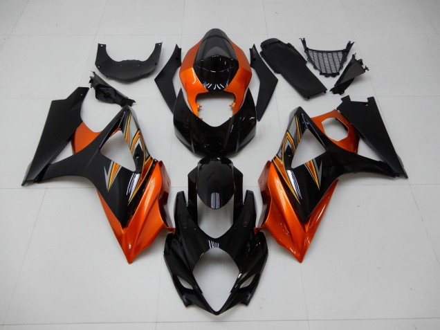 2007-2008 Orange Black Suzuki GSXR 1000 K7 Motor Fairings for Sale