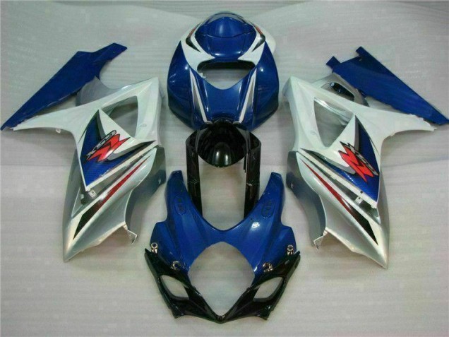 2007-2008 Blue White Suzuki GSXR 1000 K7 Bike Fairings for Sale