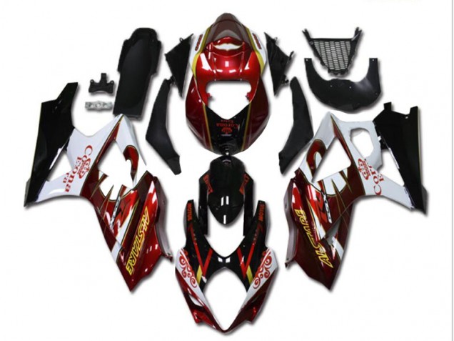 2007-2008 Red White Black Suzuki GSXR 1000 K7 Motorcycle Fairing Kit for Sale