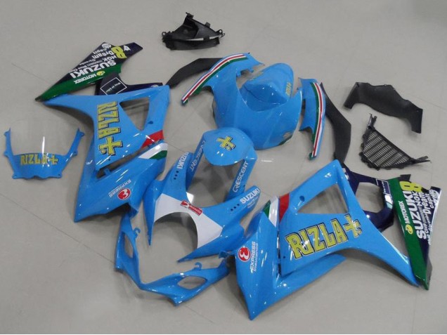 2007-2008 Light Blue Rizla Suzuki GSXR 1000 K7 Motorcycle Fairings Kit for Sale