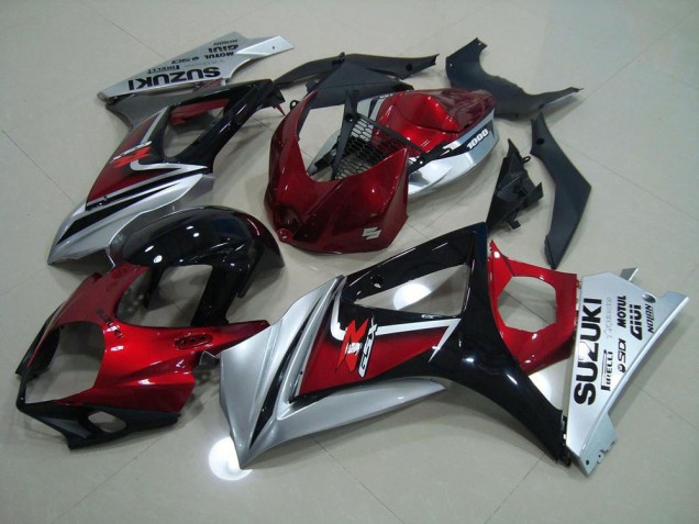 2007-2008 Red Black Silver Suzuki GSXR 1000 K7 Bike Fairing for Sale