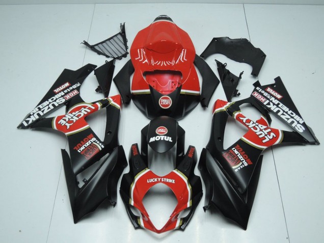 2007-2008 Matte Lucky Strike Suzuki GSXR 1000 K7 Motorcycle Bodywork for Sale