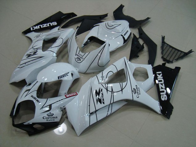 2007-2008 White Corona Suzuki GSXR 1000 K7 Replacement Fairings for Sale