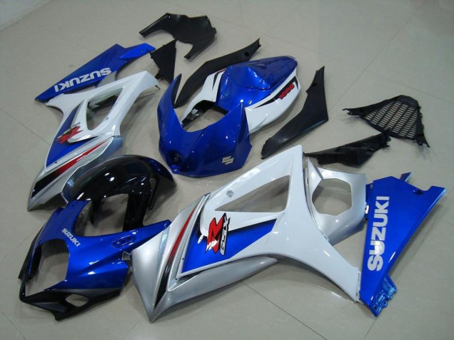 2007-2008 White Blue Suzuki GSXR 1000 K7 Motor Fairings for Sale