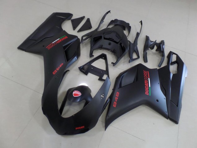 2007-2014 Matte Black Red Sticker Ducati 848 1098 1198 Bike Fairing for Sale