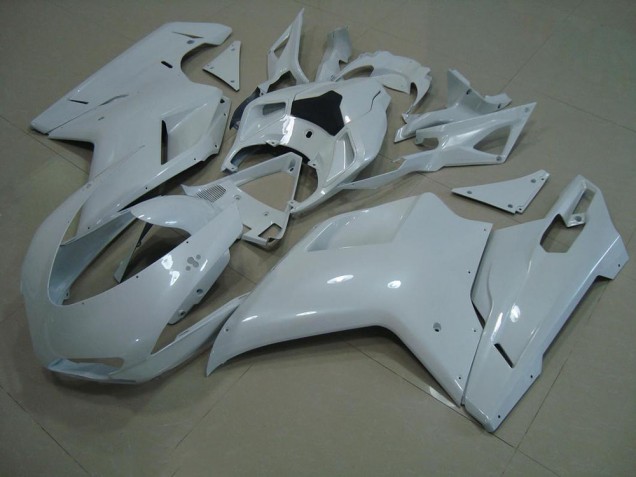 2007-2014 Glossy White Ducati 848 1098 1198 Moto Fairings for Sale