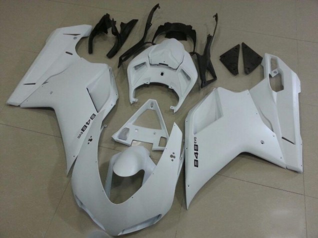 2007-2014 Matte White Ducati 848 1098 1198 Motorbike Fairing for Sale