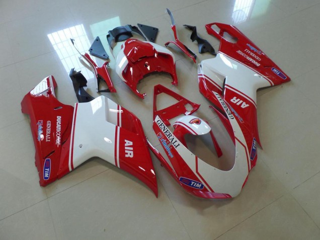 2007-2014 Red and White Air Ducati 848 1098 1198 Motorbike Fairing for Sale