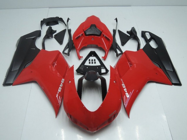 2007-2014 OEM Style Red with Matte Black Side Ducati 848 1098 1198 Motor Bike Fairings for Sale