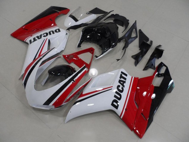 2007-2014 Red White Black Ducati 848 1098 1198 Bike Fairing Kit for Sale