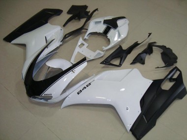 2007-2014 White Matte Black Ducati 848 1098 1198 Motorcycle Fairing for Sale