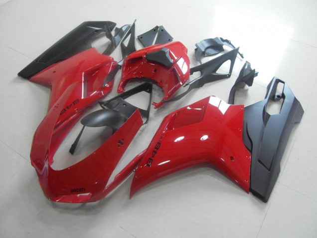 2007-2014 Red Black Ducati 848 1098 1198 Motorcycle Fairing Kits for Sale