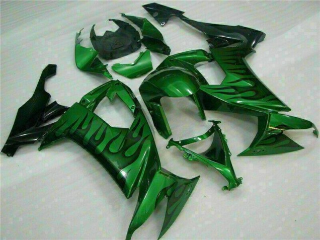 2008-2010 Green Flame Kawasaki ZX10R Bike Fairings for Sale