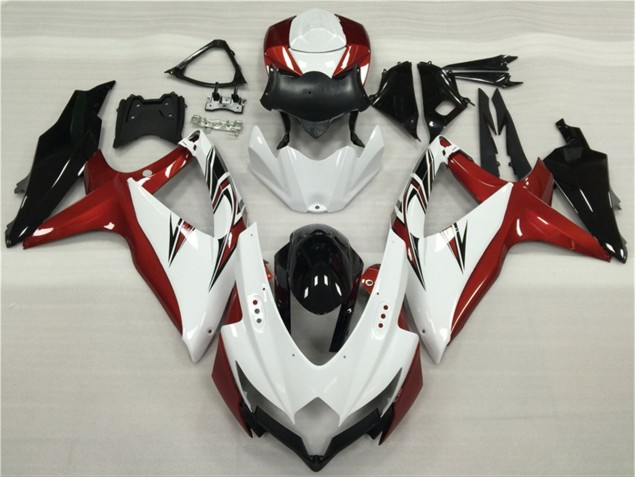 2008-2010 White Red Black Suzuki GSXR 600/750 Motor Fairings for Sale