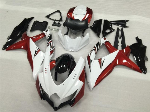 2008-2010 White Red Black Suzuki GSXR 600/750 Motor Fairings for Sale