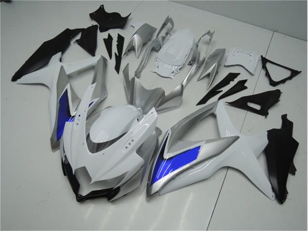 2008-2010 White Silver Blue Suzuki GSXR 600/750 Motorcycle Fairings Kit for Sale