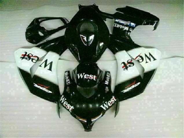 2008-2011 White Black West Honda CBR1000RR Motorbike Fairing Kits & Plastics for Sale