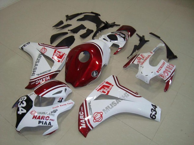 2008-2011 White Red HARC Pro PIAA 634 Honda CBR1000RR Motorcylce Fairings for Sale