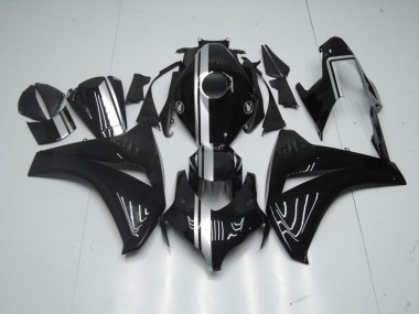 2008-2011 Glossy Black with Silver Stripe Honda CBR1000RR Motorcycle Fairing Kit for Sale