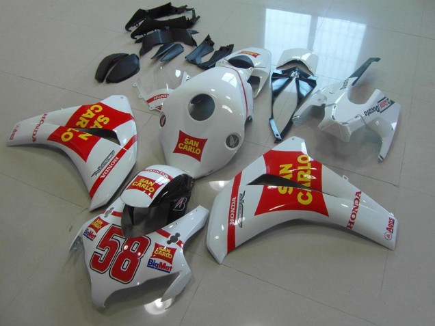 2008-2011 White San Carlo Honda CBR1000RR Motorcycle Bodywork for Sale