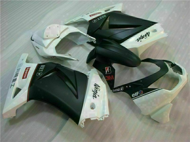 2008-2012 White Black Ninja 3M Kawasaki EX250 Motorcycle Fairings for Sale