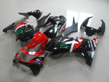 2008-2012 Red and Black Monster Kawasaki ZX250R Bike Fairings for Sale