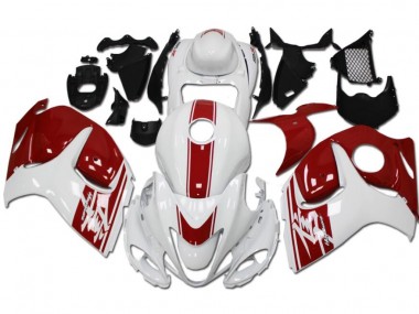 2008-2019 White Red Suzuki GSXR 1300 Hayabusa Replacement Fairings for Sale