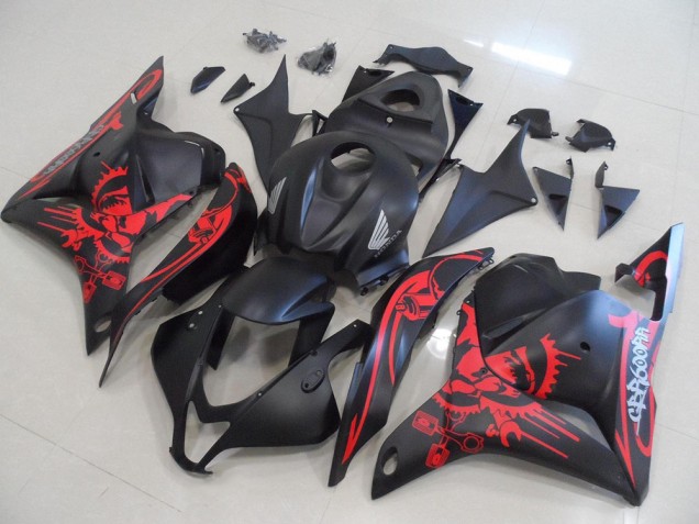 2009-2012 Matte Black with Red Skull Honda CBR600RR Motorcycle Fairings Kits for Sale